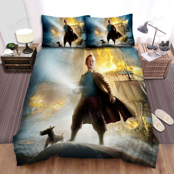 The Adventures Of Tintin Ship Thunder Storm Bed Sheets Spread  Duvet Cover Bedding Sets