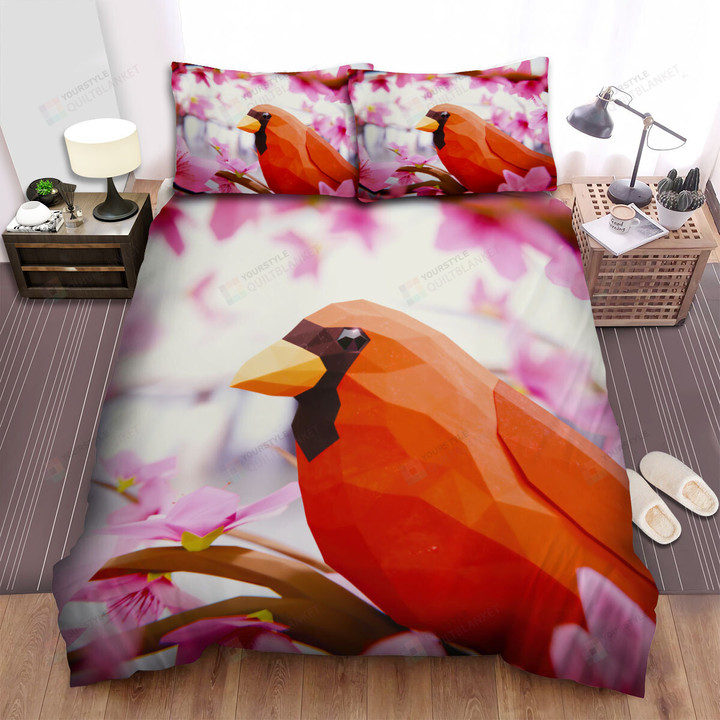 The Wildlife - The Cardinal Low Poly Art Bed Sheets Spread Duvet Cover Bedding Sets