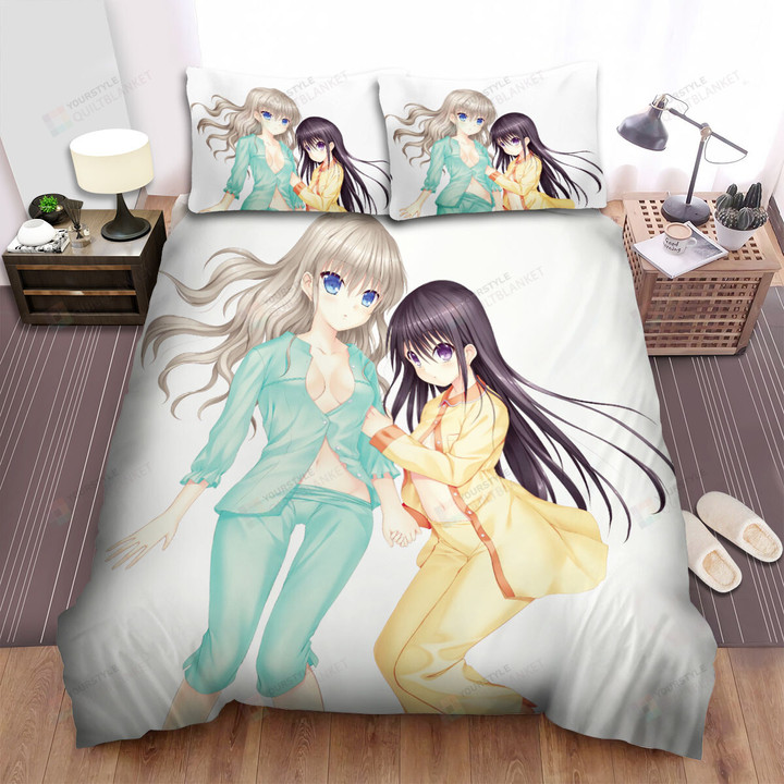 Charlotte Nao Tomori & Ayumi Otosaka In Sexy Pajamas Bed Sheets Spread Duvet Cover Bedding Sets