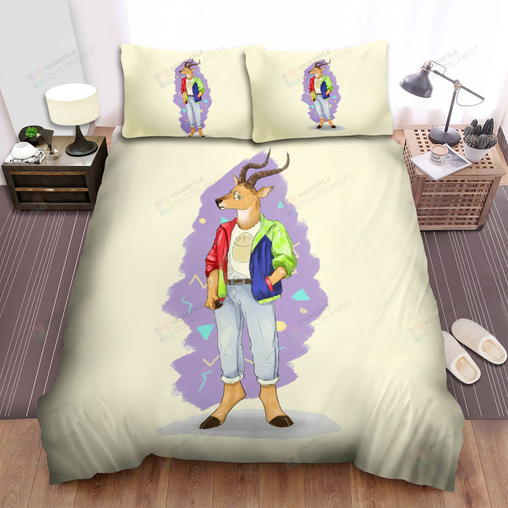 The Gazelle Character Wearing Glasses Bed Sheets Spread Duvet Cover Bedding Sets