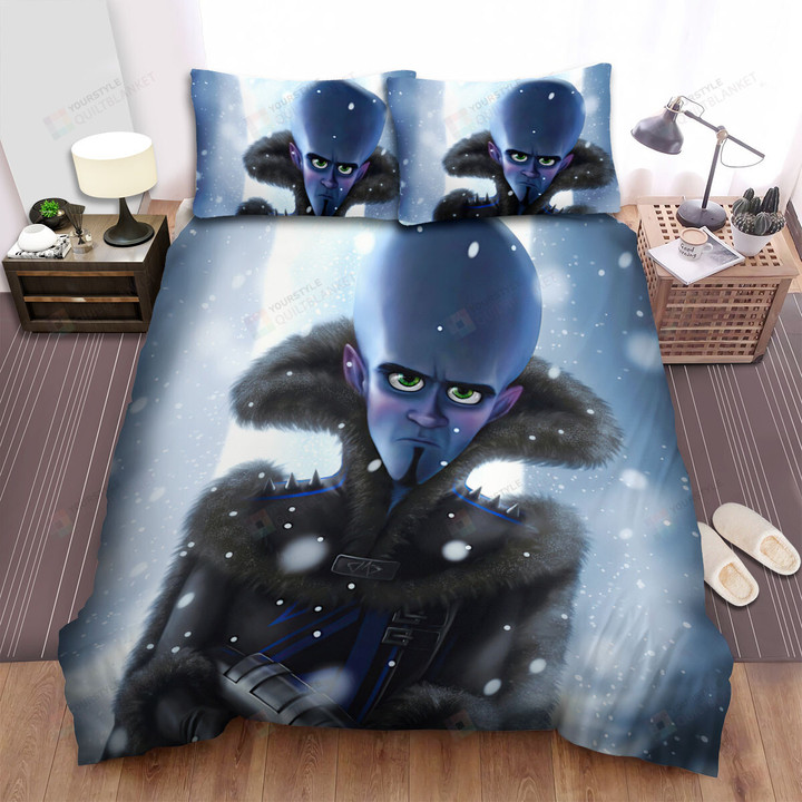 Megamind In Snow Artwork Bed Sheets Spread Duvet Cover Bedding Sets