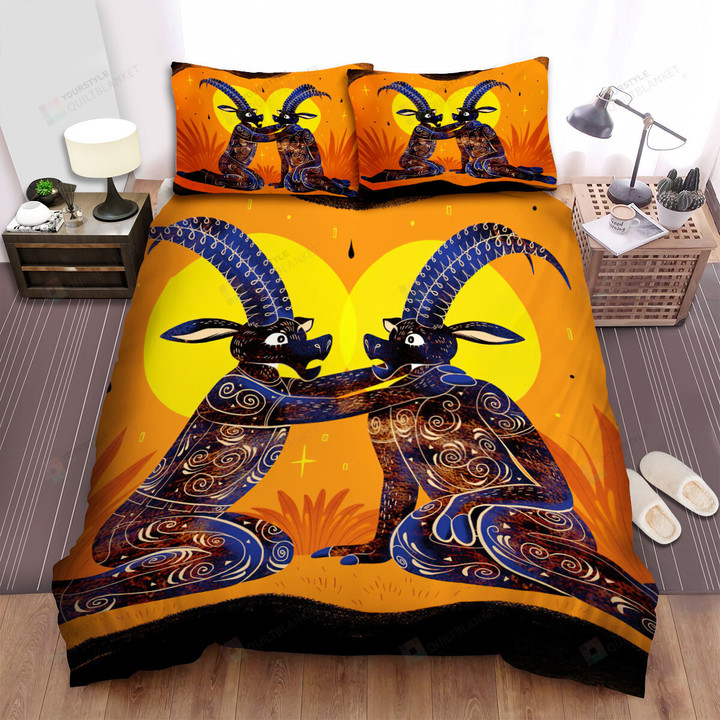 The Gazelle Pair Illustration Bed Sheets Spread Duvet Cover Bedding Sets