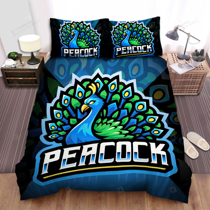 The Wild Animal - The Peacock Logo Bed Sheets Spread Duvet Cover Bedding Sets