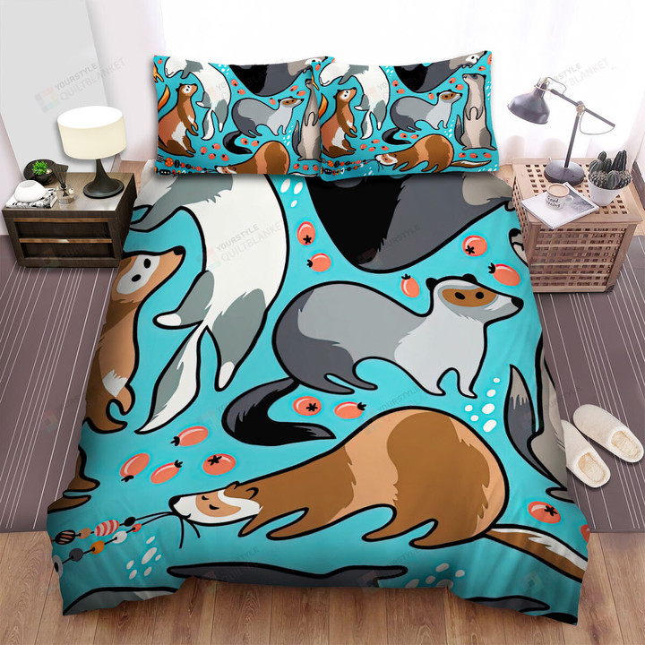 The Wild Animal - The Ferret Species Art Bed Sheets Spread Duvet Cover Bedding Sets