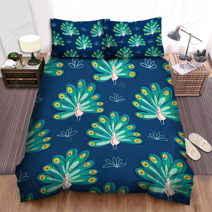 The Wild Animal - The Peacock Seamless Art Bed Sheets Spread Duvet Cover Bedding Sets
