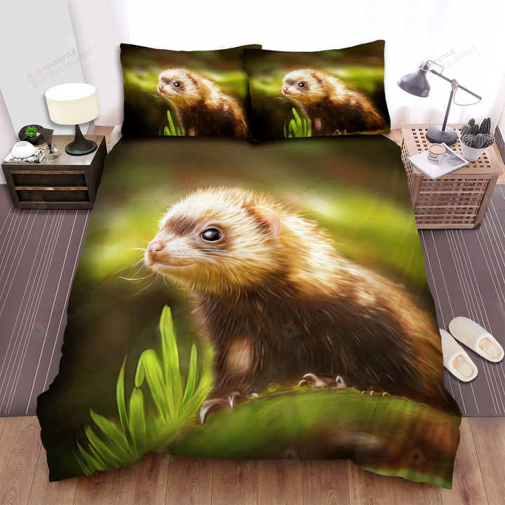 The Wild Animal - The Beautiful Ferret Art Bed Sheets Spread Duvet Cover Bedding Sets