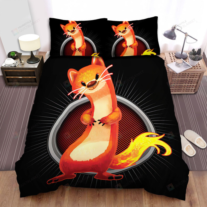 The Wild Animal - The Orange Ferret Standing Art Bed Sheets Spread Duvet Cover Bedding Sets