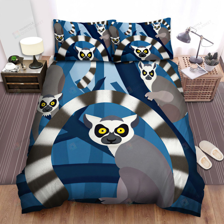 The Lemur In The Dark Forest Bed Sheets Spread Duvet Cover Bedding Sets