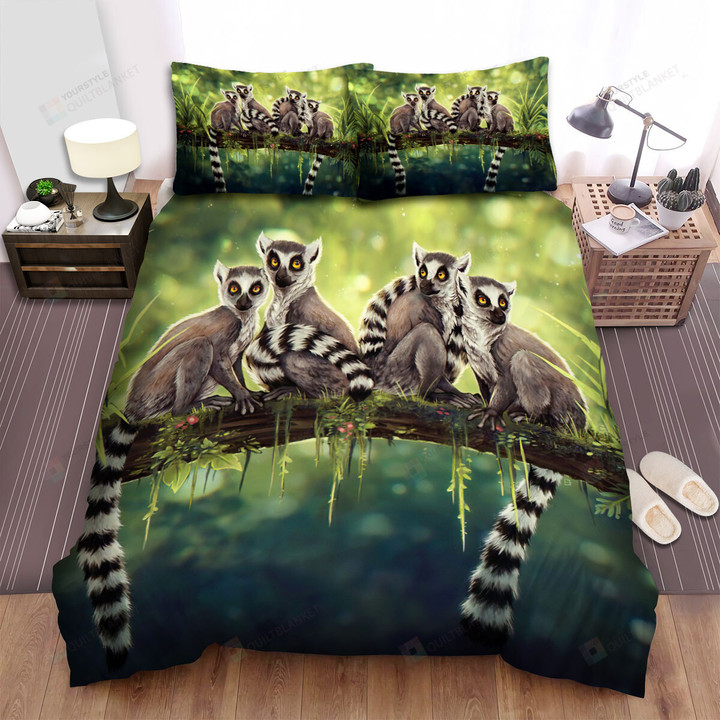 The Lemur Beside Its Friends Bed Sheets Spread Duvet Cover Bedding Sets