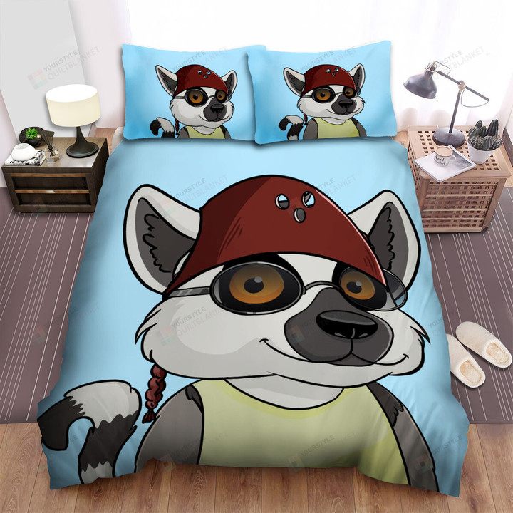 The Lemur Wearing Coconut Helmet Bed Sheets Spread Duvet Cover Bedding Sets