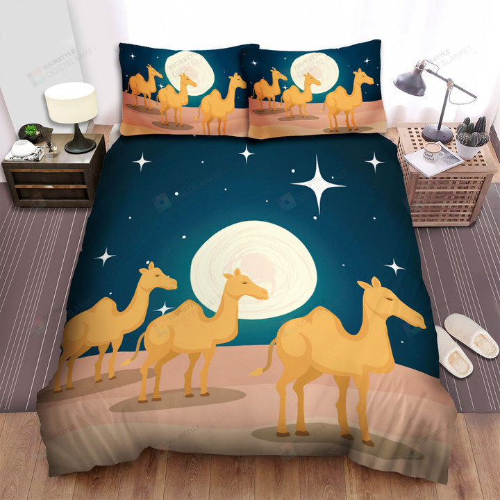 The Wild Animal - The Camel Pack Moving At Night Bed Sheets Spread Duvet Cover Bedding Sets