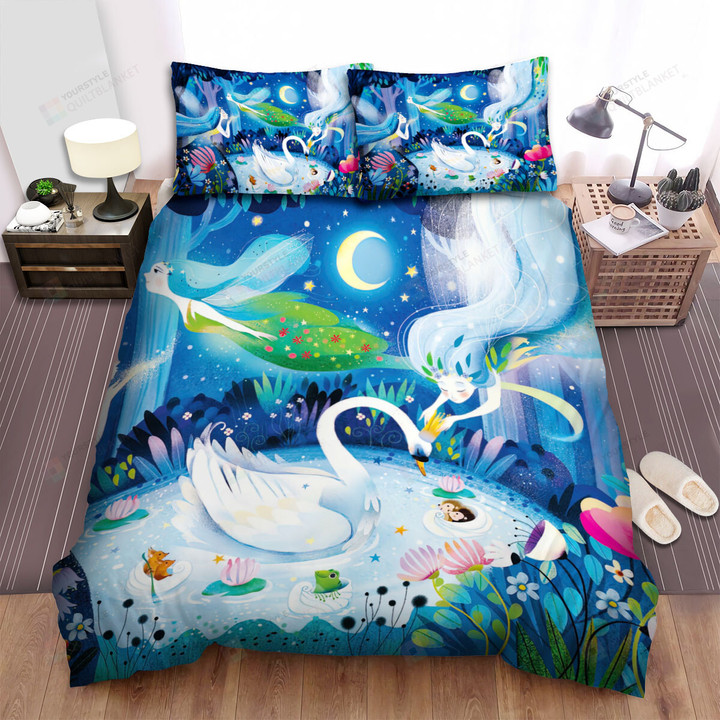 The Wild Animal - The Swan And The Magnificent Fairies Bed Sheets Spread Duvet Cover Bedding Sets
