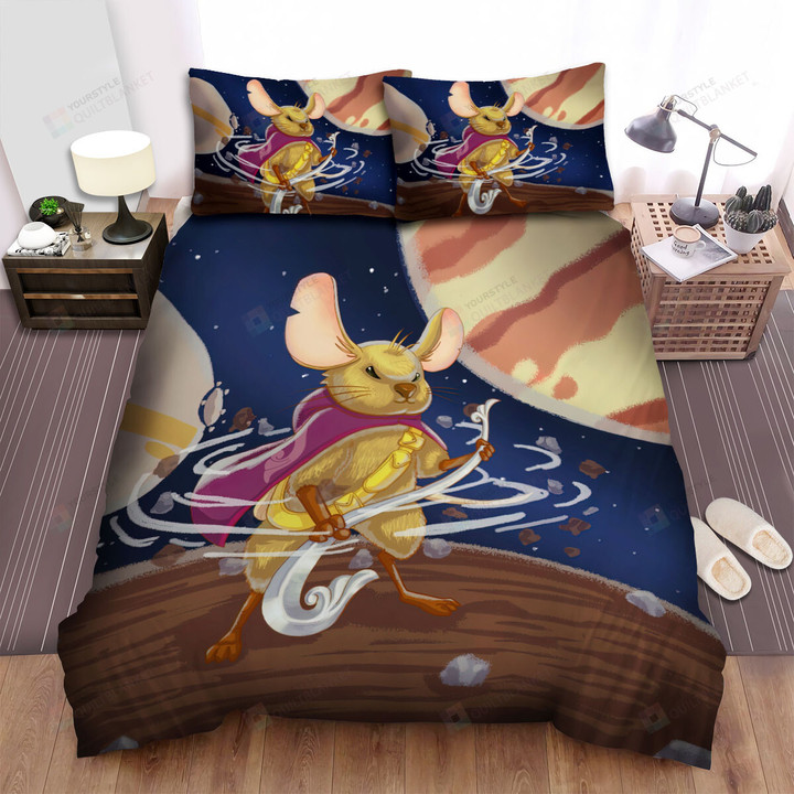 The Small Animal - The Mouse In A Planet Bed Sheets Spread Duvet Cover Bedding Sets