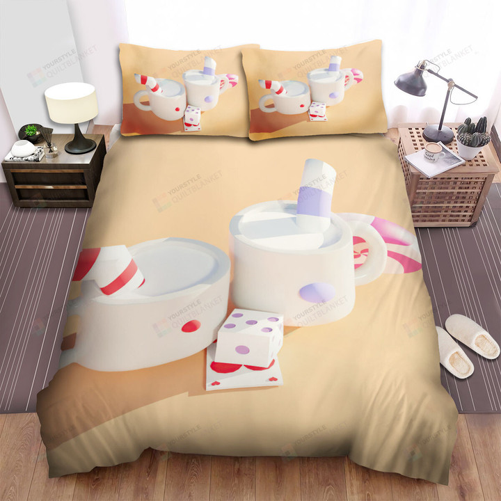 Cuphead - Cuphead And Mug Man On The Ground Bed Sheets Spread Duvet Cover Bedding Sets
