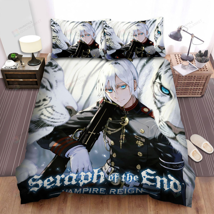 Seraph Of The End Vampire Reign Hiragi Shinya & White Tigers Bed Sheets Spread Duvet Cover Bedding Sets
