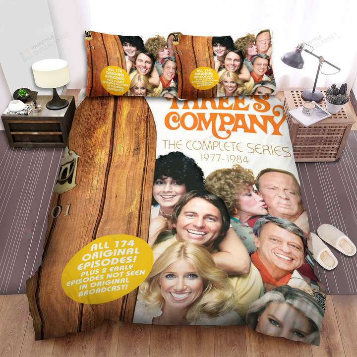 Three's Company (1976–1984) The Complete Series Movie Poster Bed Sheets Spread Comforter Duvet Cover Bedding Sets