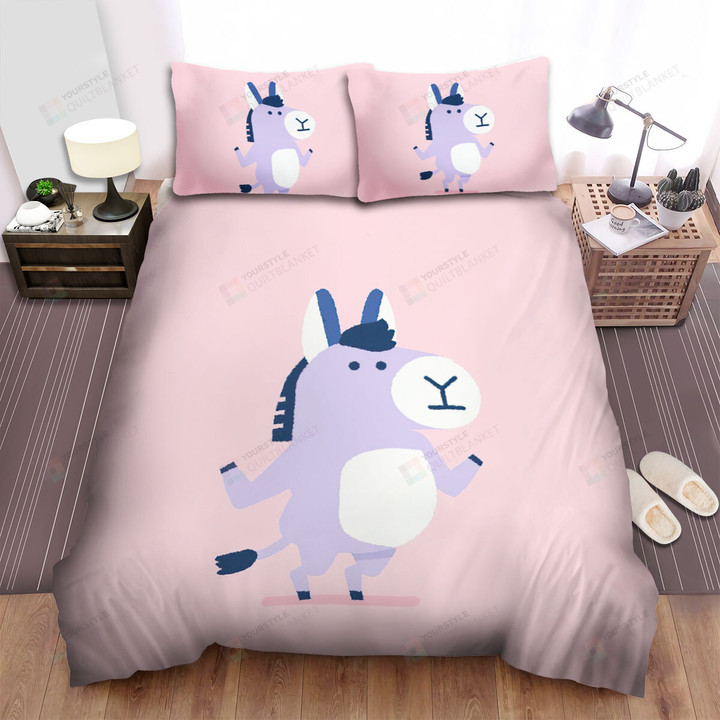 The Donkey In Pink Background Bed Sheets Spread Duvet Cover Bedding Sets