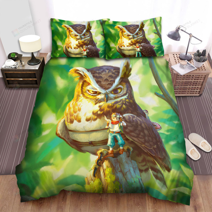 The Owl Behind The Owner Bed Sheets Spread Duvet Cover Bedding Sets