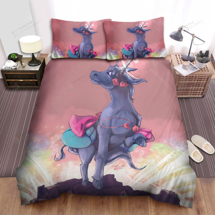 The Donkey Unicorn Art Bed Sheets Spread Duvet Cover Bedding Sets