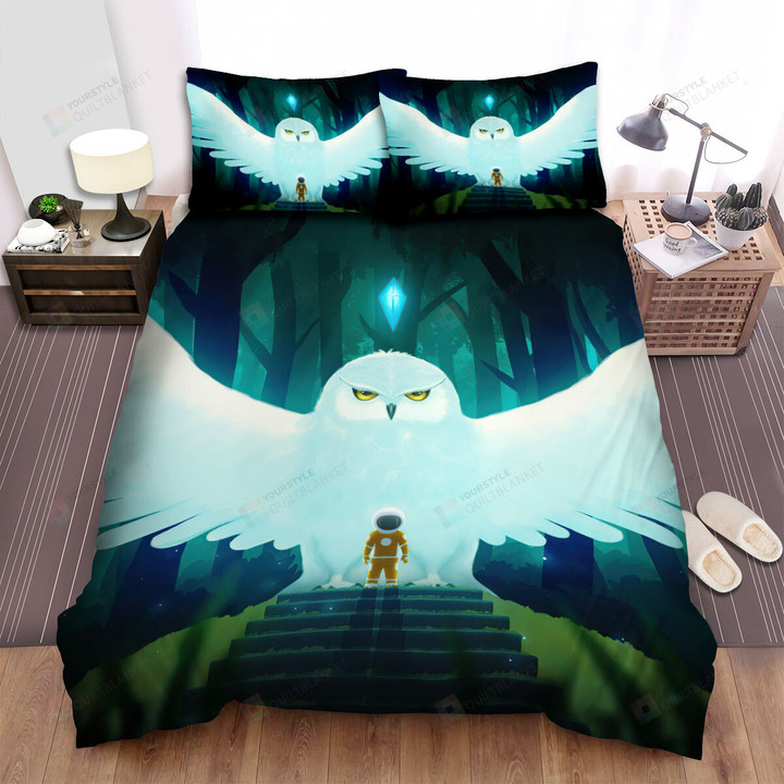 The Owl Covering The Astronaut Bed Sheets Spread Duvet Cover Bedding Sets