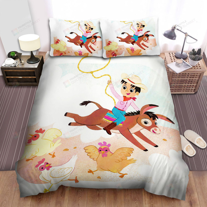 The Junior Cowboy On A Donkey Bed Sheets Spread Duvet Cover Bedding Sets