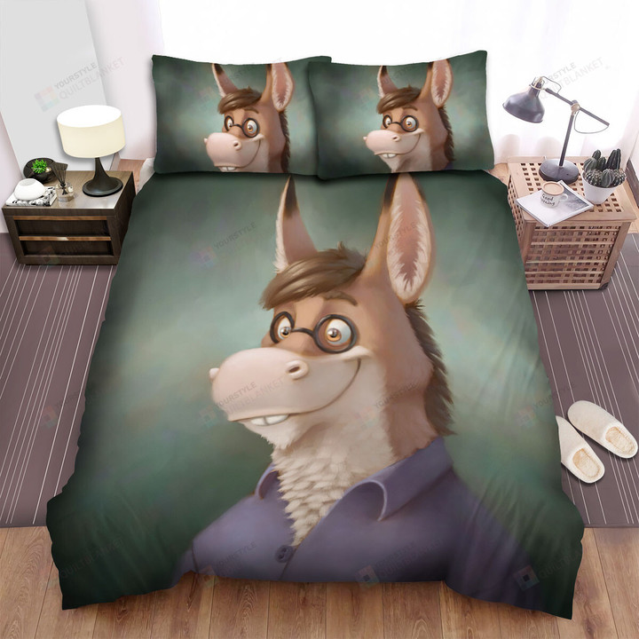 The Glasses Donkey Art Bed Sheets Spread Duvet Cover Bedding Sets