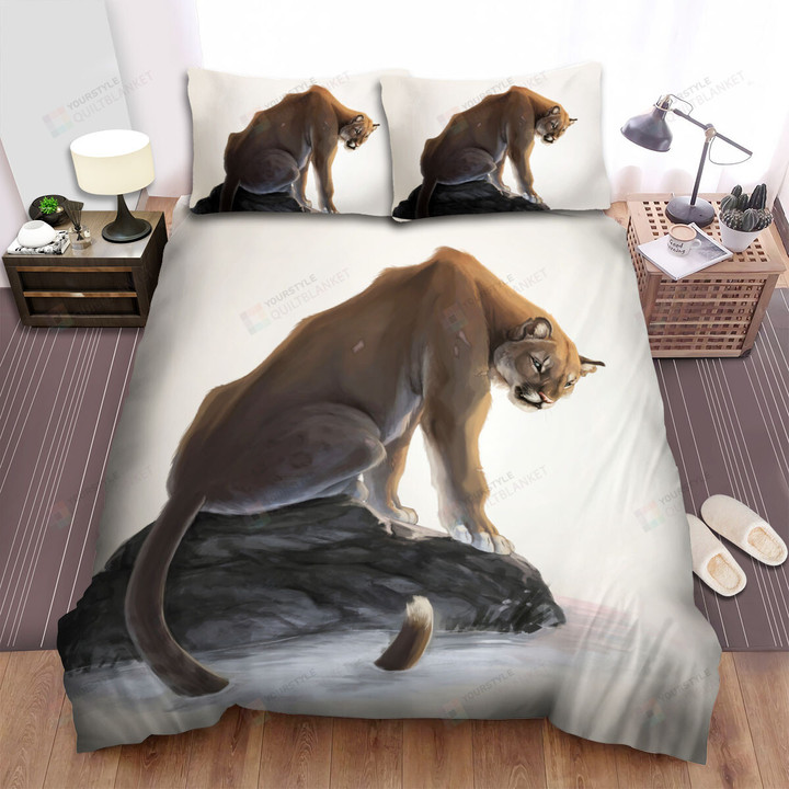 The Wildlife - The Cougar Turning Back Bed Sheets Spread Duvet Cover Bedding Sets