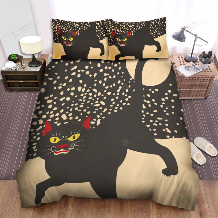 The Christmas Art - Yule Cat In The Moon Night Bed Sheets Spread Duvet Cover Bedding Sets