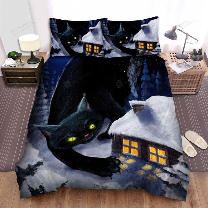 The Christmas Art - Sneaky Yule Cat Bed Sheets Spread Duvet Cover Bedding Sets