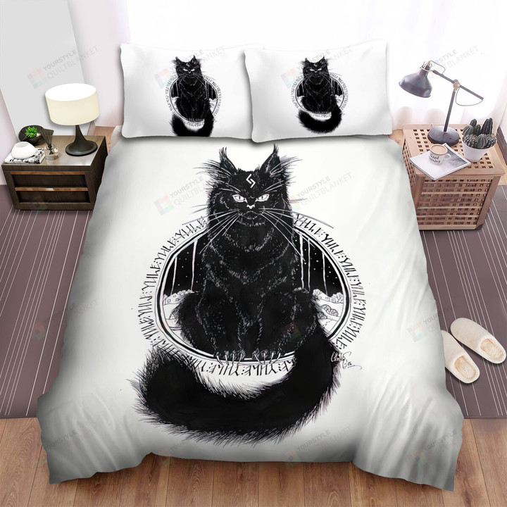 The Christmas Art - Black Yule Cat Artwork Bed Sheets Spread Duvet Cover Bedding Sets