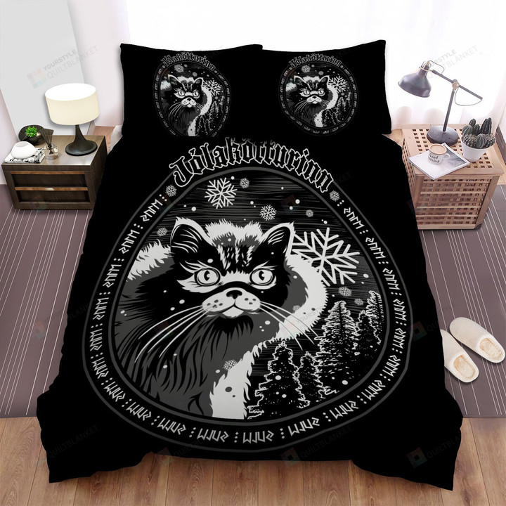 The Christmas Art - Yule Cat Pattern Bed Sheets Spread Duvet Cover Bedding Sets