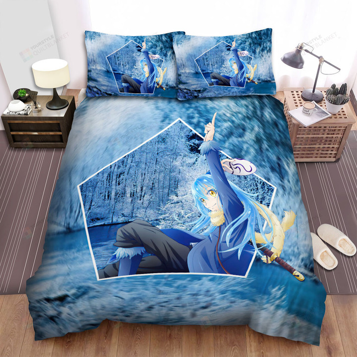 That Time I Got Reincarnated As A Slime (2018) Blue Wallpaper Movie Poster Bed Sheets Spread Comforter Duvet Cover Bedding Sets