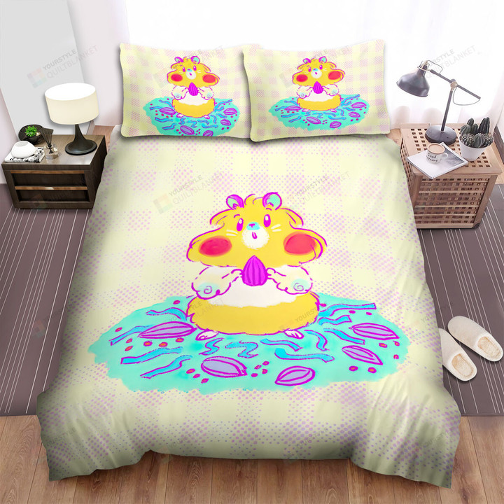 The Small Animal - The Hamster Holding A Seed Bed Sheets Spread Duvet Cover Bedding Sets
