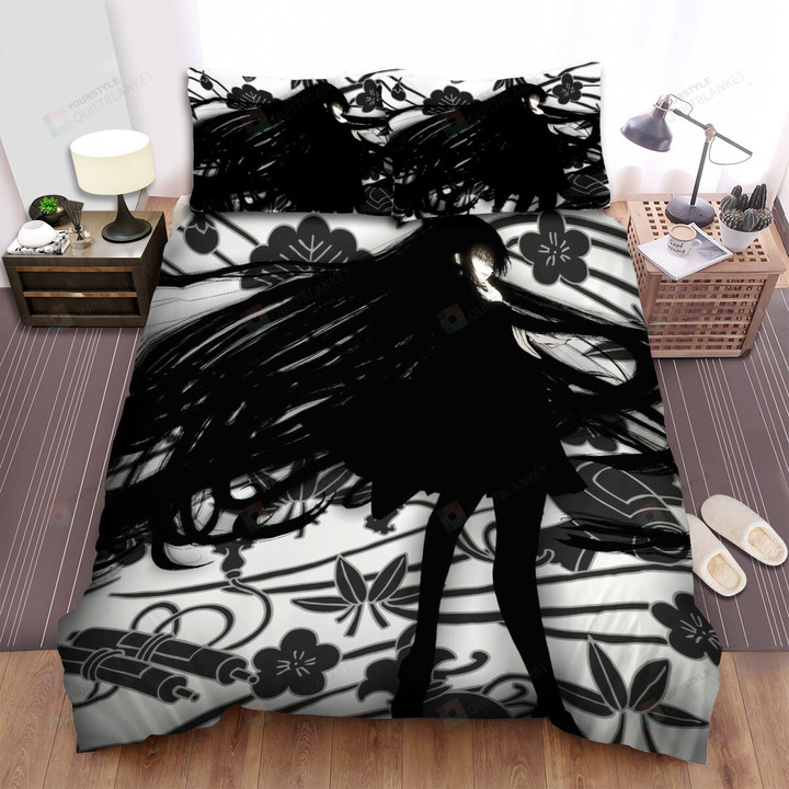 Nura: Rise Of The Yokai Clan Hagoromo Kitsune Black & White Bed Sheets Spread Duvet Cover Bedding Sets