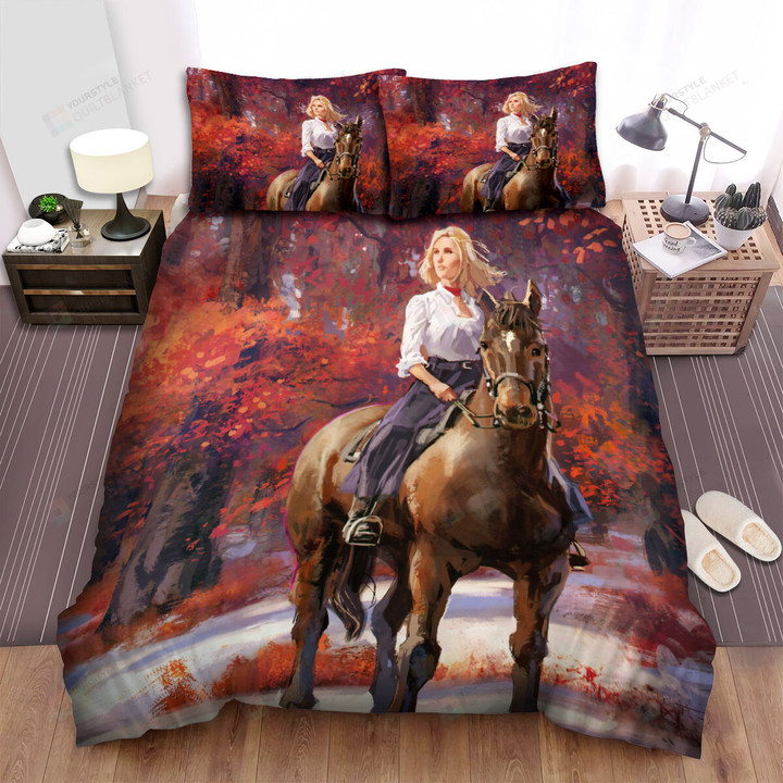 The Natural Animal - The Horse In The Snow Bed Sheets Spread Duvet Cover Bedding Sets