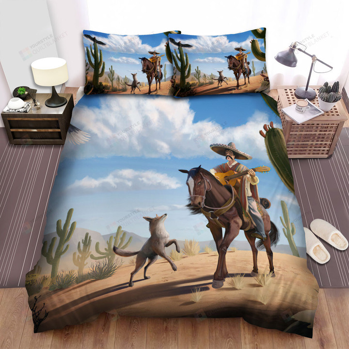The Natural Animal - Riding Horse And Playing Guitar Bed Sheets Spread Duvet Cover Bedding Sets