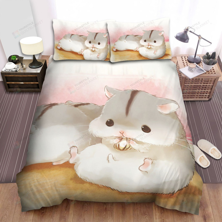 The Small Animal - The Hamster Eating Sunflower Seed Bed Sheets Spread Duvet Cover Bedding Sets