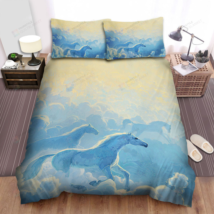 The Wild Creature - The Horse Running In The Sky Bed Sheets Spread Duvet Cover Bedding Sets