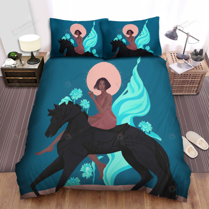 The Wild Creature - Smoking On The Black Horse Bed Sheets Spread Duvet Cover Bedding Sets