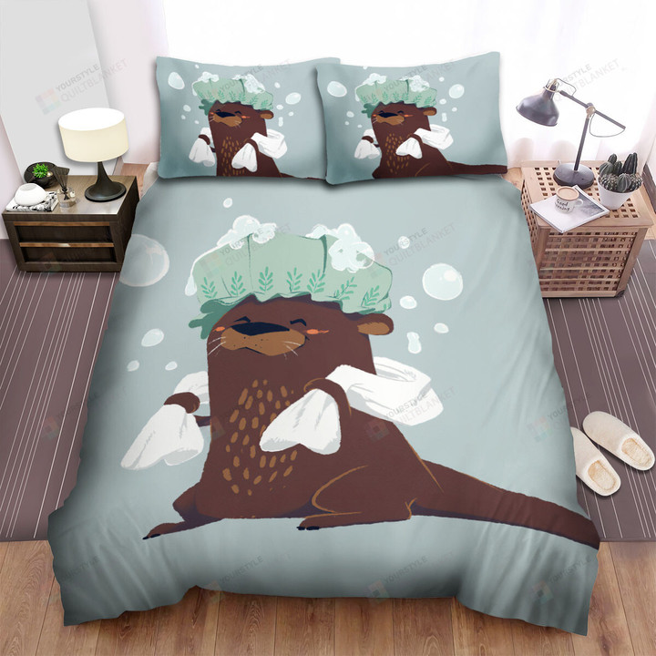 The Wildlife - The Beaver After Taking Shower Bed Sheets Spread Duvet Cover Bedding Sets