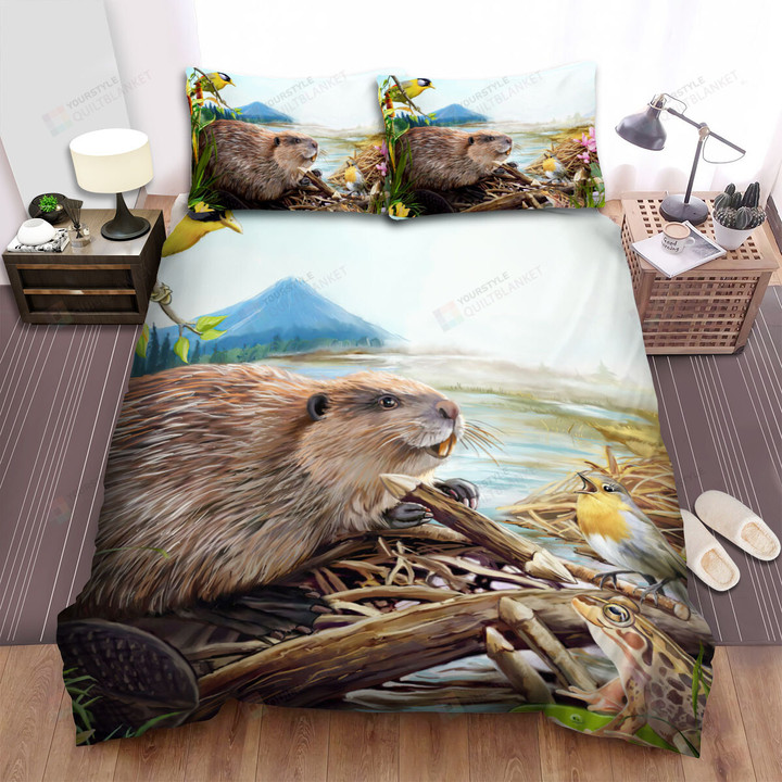 The Wildlife - The Beaver Building A Dam Bed Sheets Spread Duvet Cover Bedding Sets