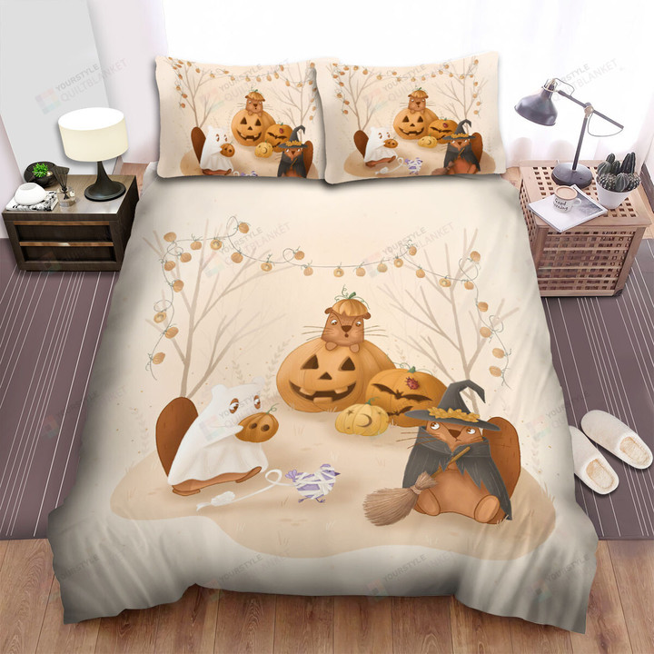 The Wildlife - The Beaver In The Fall Festival Bed Sheets Spread Duvet Cover Bedding Sets