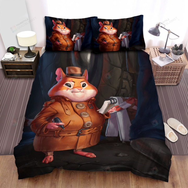 The Cute Animal - The Hamster Detective Bed Sheets Spread Duvet Cover Bedding Sets