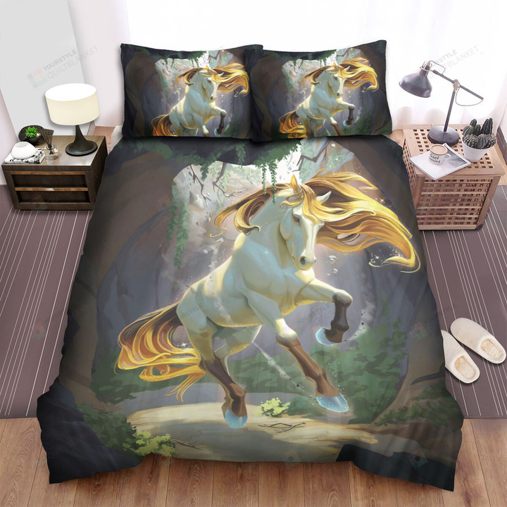 The Natural Animal - The Horse Falling Into A Cave Bed Sheets Spread Duvet Cover Bedding Sets