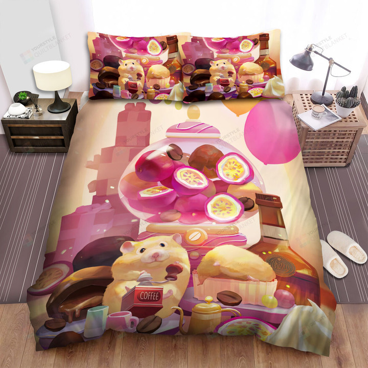 The Cute Animal - The Hamster Selling Passion Fruit Bed Sheets Spread Duvet Cover Bedding Sets