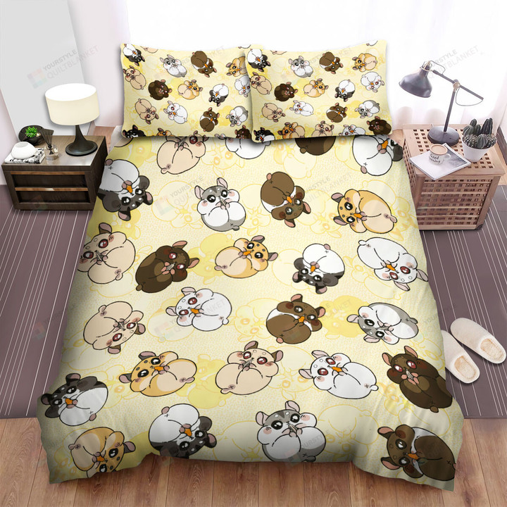 The Cute Animal - The Hamster Seamless Pattern Bed Sheets Spread Duvet Cover Bedding Sets