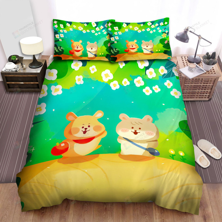 The Rodent - The Hamster Pair Say Hello Bed Sheets Spread Duvet Cover Bedding Sets