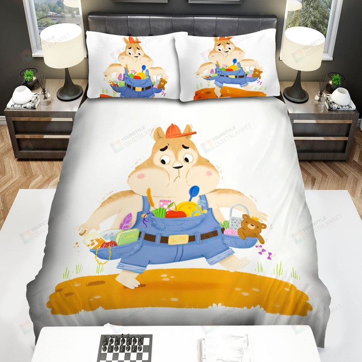 The Rodent - The Hamster Filling His Pocket Bed Sheets Spread Duvet Cover Bedding Sets