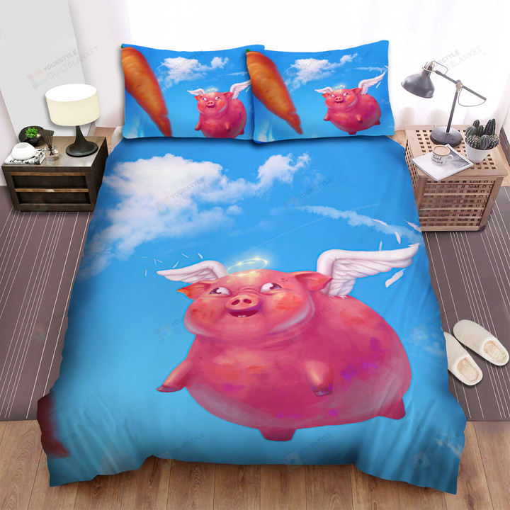 The Pig Angel Art Bed Sheets Spread Duvet Cover Bedding Sets