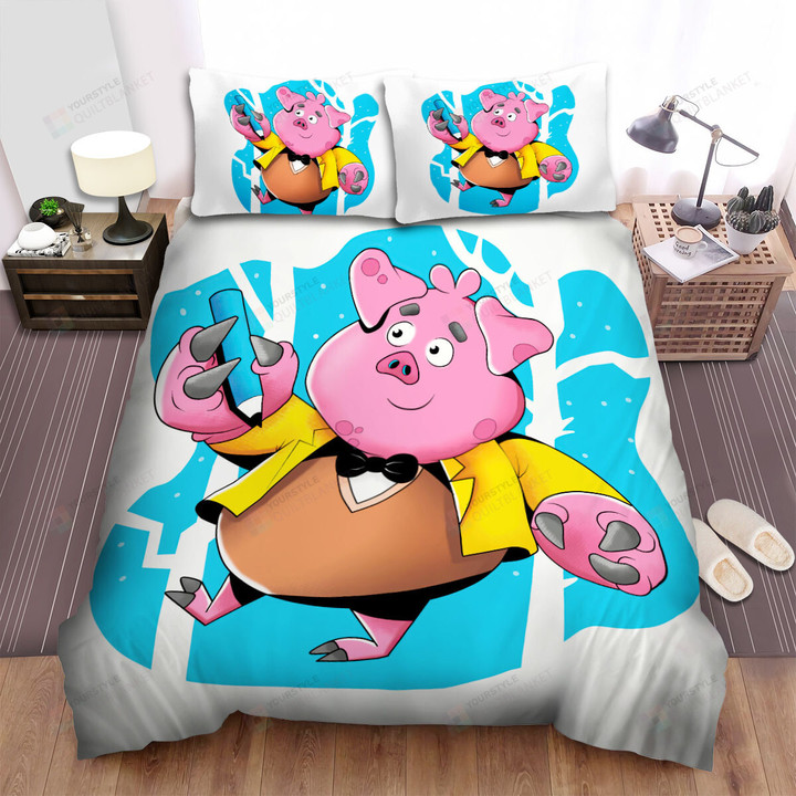 The Pig Holding A Pen Bed Sheets Spread Duvet Cover Bedding Sets